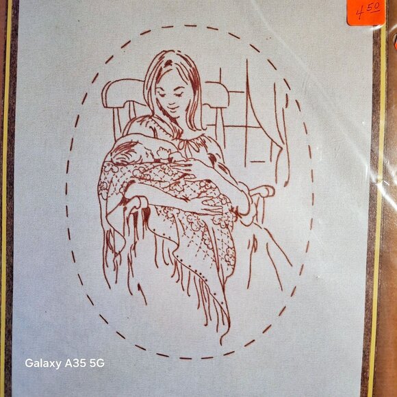 Sunset Stitchery "Mother And Child" Embroidery Kit For 16x20 Frame  New Sealed - Picture 2 of 6